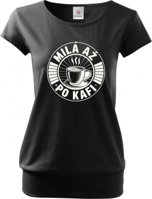 Milá až po kafi, bílý potisk