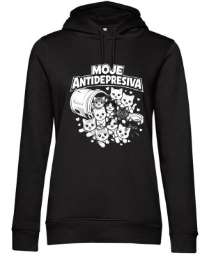 Moje antidepresiva, kočky, bílý potisk