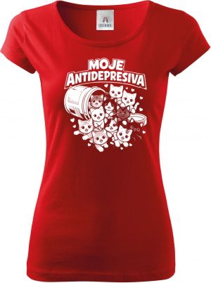 Moje antidepresiva, kočky, bílý potisk