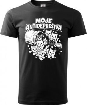 Moje antidepresiva, kočky, bílý potisk