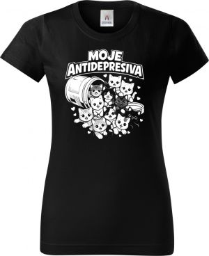 Moje antidepresiva, kočky, bílý potisk