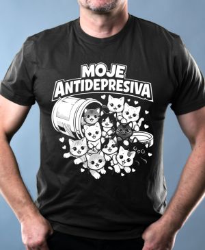 Moje antidepresiva, kočky, bílý potisk
