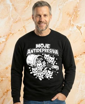 Moje antidepresiva, kočky, bílý potisk