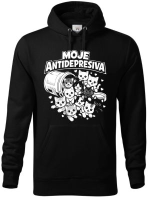 Moje antidepresiva, kočky, bílý potisk
