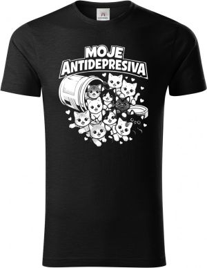 Moje antidepresiva, kočky, bílý potisk