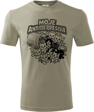 Moje antidepresiva, kočky, černý potisk