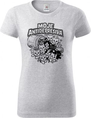 Moje antidepresiva, kočky, černý potisk