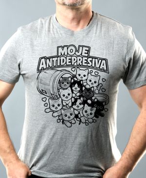 Moje antidepresiva, kočky, černý potisk