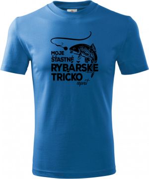 Moje šťastné rybářské tričko. Neprat. Černý tisk