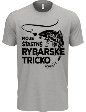 Moje šťastné rybářské tričko. Neprat. Černý tisk