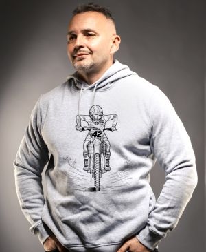 Motokrosový jezdec, černý tisk