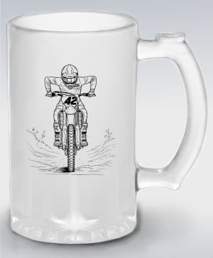 Motokrosový jezdec, černý tisk