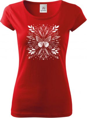 Motýlí mandala, bílý potisk