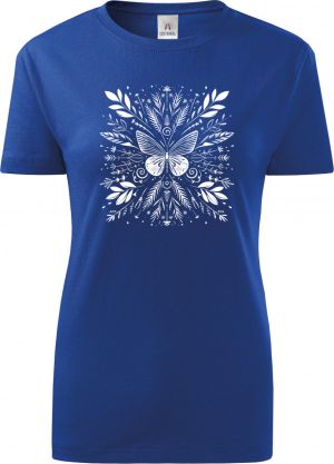 Motýlí mandala, bílý potisk