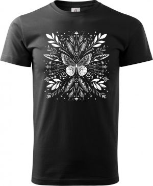 Motýlí mandala, bílý potisk