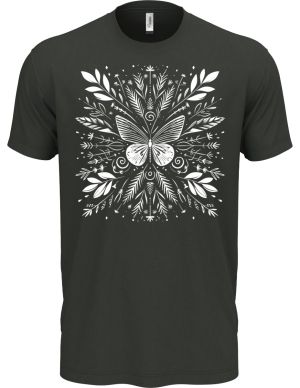 Motýlí mandala, bílý potisk