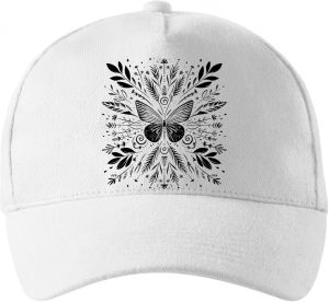Motýlí mandala, černý potisk