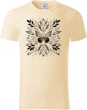 Motýlí mandala, černý potisk