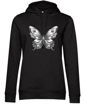 Motýlí ornament, bílý potisk