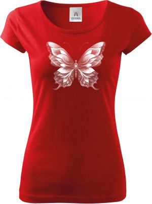 Motýlí ornament, bílý potisk