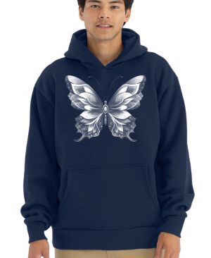 Motýlí ornament, bílý potisk