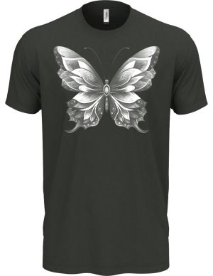 Motýlí ornament, bílý potisk