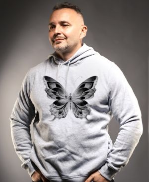 Motýlí ornament, černý potisk