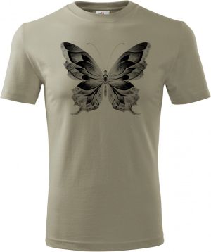 Motýlí ornament, černý potisk