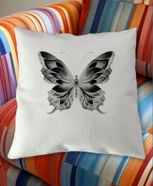 Motýlí ornament, černý potisk