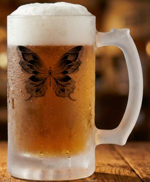 Motýlí ornament, černý potisk