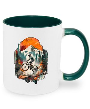 MTB západ slunce, bílý potiskl