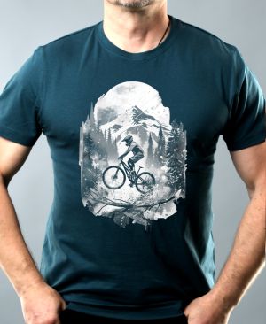 MTB západ slunce, bílý potisk