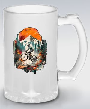 MTB západ slunce, bílý potiskl