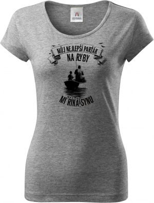 Můj nejlepší parťák na ryby, mi říká synu, černý tisk