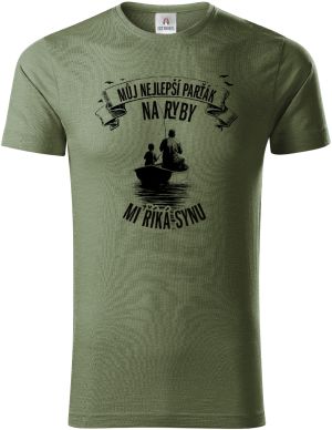Můj nejlepší parťák na ryby, mi říká synu, černý tisk