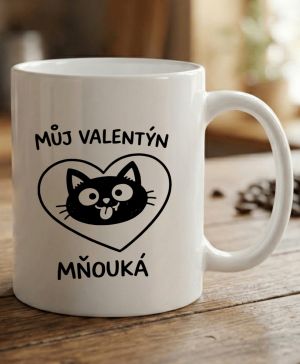 Můj Valentýn mňouká, černý potisk