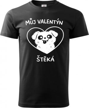 Můj Valentýn štěká, bílý potisk