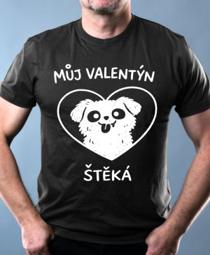 Můj Valentýn štěká, bílý potisk