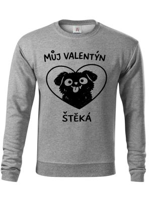 Můj Valentýn štěká, černý potisk