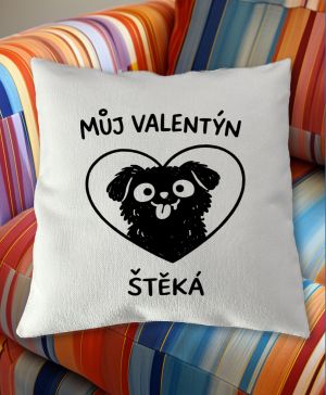 Můj Valentýn štěká, černý potisk