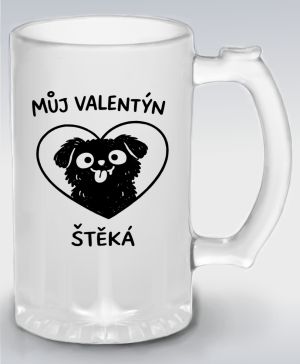 Můj Valentýn štěká, černý potisk