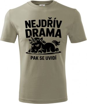Nejdřív drama, černý potisk