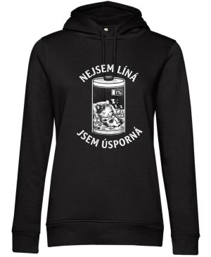 Nejsem líná, jsem úsporná, bílý potisk