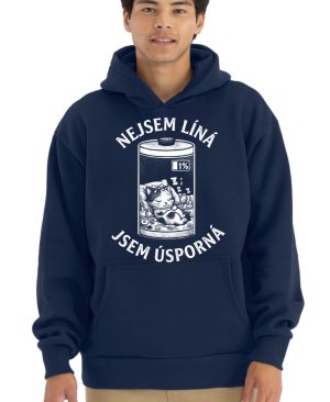 Nejsem líná, jsem úsporná, bílý potisk
