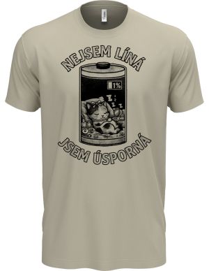 Nejsem líná, jsem úsporná, černý potisk
