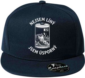 Nejsem líný jsem úsporný, bílý potisk