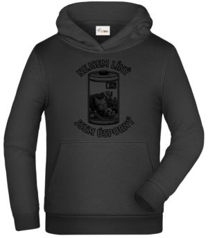 Nejsem líný jsem úsporný, černý potisk
