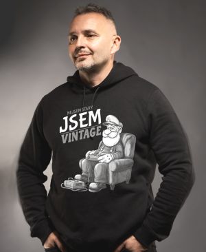 Nejsem starý, jsem vintage, bílý tisk