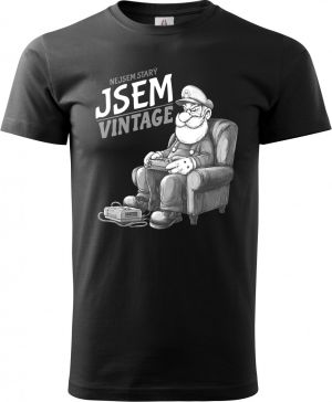 Nejsem starý, jsem vintage, bílý tisk