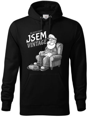 Nejsem starý, jsem vintage, bílý tisk